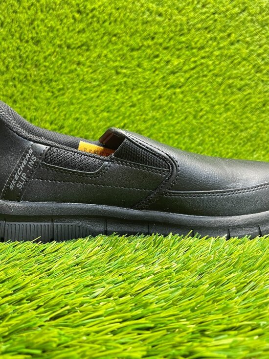 Skechers Nampa Broxtin Mens Size 7 Black Athletic Leather Slip-On Work Shoes main image 7